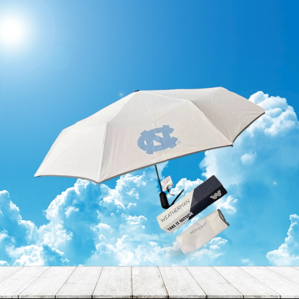 Weatherman White Umbrella with NORTH CAROLINA Logo in blue‎